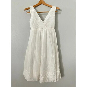 Womens Gap Tiered Sleeveless Pleated Dress Cream Size 0 NWT